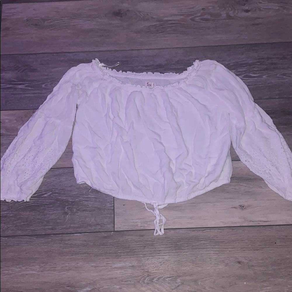 White off the shoulder crop top